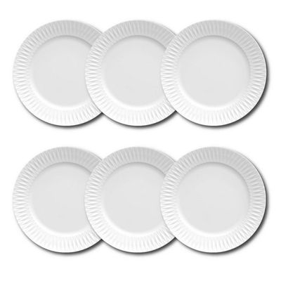 Conjunto de Pratos de Sobremesa Germer Diamante em Porcelana 20,5 cm 6 Peças Branco