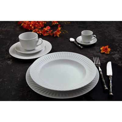 Conjunto de Pratos de Sobremesa Germer Diamante em Porcelana 20,5 cm 6 Peças Branco