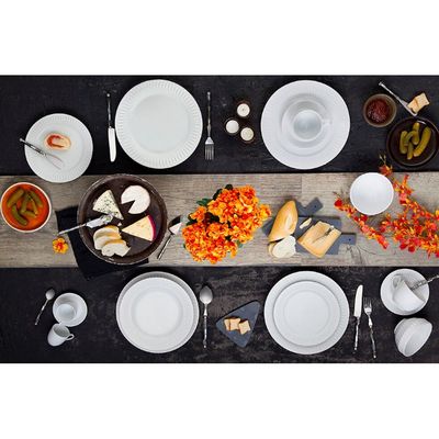 Conjunto de Pratos de Sobremesa Germer Diamante em Porcelana 20,5 cm 6 Peças Branco