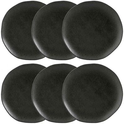 Conjunto de Pratos de Sobremesa Porto Brasil Orgânico Carbon 19,1cm 6 Peças Preto