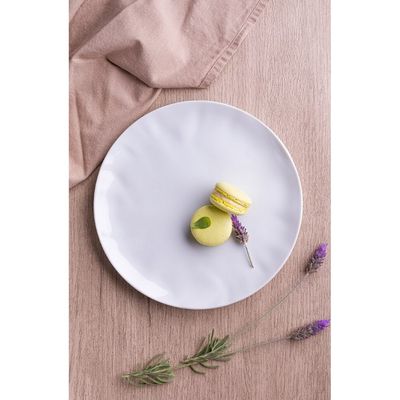 Conjunto de Pratos de Sobremesa Germer Orgânico em Porcelana 20,5 cm 6 Peças Branco
