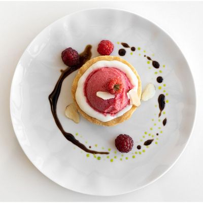 Conjunto de Pratos de Sobremesa Germer Orgânico em Porcelana 20,5 cm 6 Peças Branco