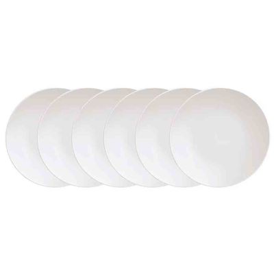 Conjunto com 6 Pratos de Sobremesa Tramontina Leonora em Porcelana 19 cm Branco