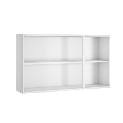 Armário Alto Exclusive com 3 Portas de Vidro Itatiaia Branco com Preto