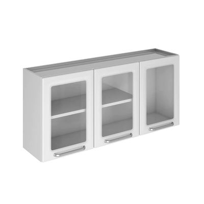 Armário Aéreo Itatiaia Tarsila com 3 Portas de Vidro Branco