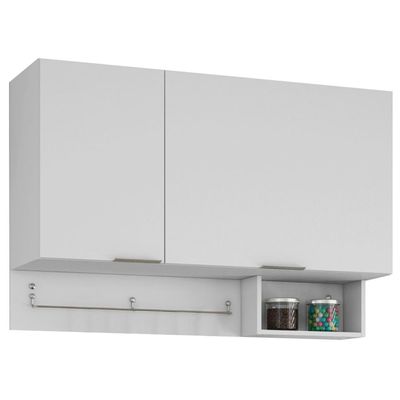 Armário Basculante Rubi com Suporte para Utensílios Bartira Branco