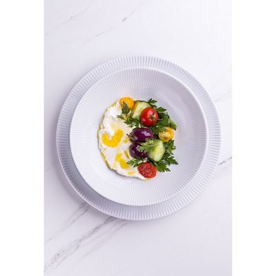 Conjunto de Pratos de Sobremesa Germer Shell em Porcelana 20,5 cm 6 Peças Branco