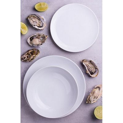 Conjunto de Pratos de Sobremesa Germer Shell em Porcelana 20,5 cm 6 Peças Branco