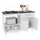 Balcão para Cooktop de 4 Bocas Politorno Cidra com Nicho para Micro-ondas, 3 Portas e 1 Gaveta Branco e Preto