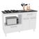 Balcão para Cooktop de 4 Bocas Politorno Cidra com Nicho para Micro-ondas, 3 Portas e 1 Gaveta Branco e Preto