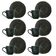 Conjunto com 6 Xícaras e Pires para Café Porto Brasil Carbon em Stoneware - 120 ml Preto