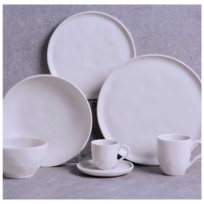 Conjunto com 6 Xícaras e Pires para Café Porto Brasil Bio Vit em Stoneware - 120 ml Cinza