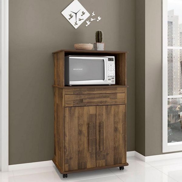 Balcão Multiuso RV Móveis Toronto com 2 Portas e 1 Gaveta Amadeirado Balcão Multiuso RV Móveis Toronto com 2 Portas e 1 Gaveta Amadeirado