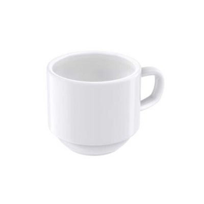 Conjunto com 6 Xícaras e Pires para Café Tramontina Paola em Porcelana 100 ml Branco