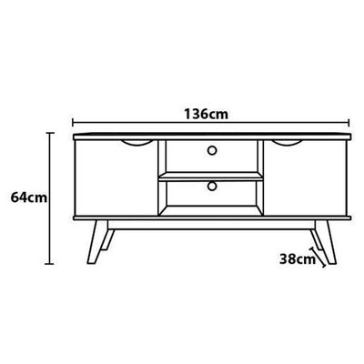 Rack com Painel Marselha para TVs de até 46 Polegadas Patrimar Off White com Cumaru
