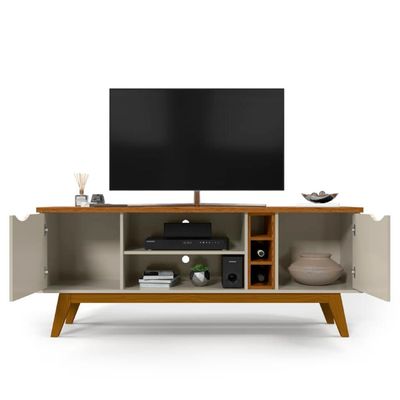Rack Patrimar Marselha para TV de até 50 Off White com Cedro