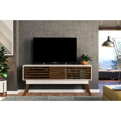 Rack Madetec Retrô Frizz para TV`s de até 65 Off White com Savana