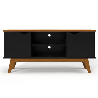Rack Marselha para TV de até 46 Patrimar Preto com Cedro
