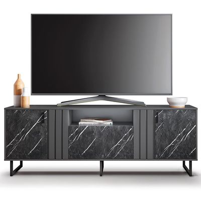 Rack Juruá para TV de até 70 Colibri Móveis Preto Fosco com Grigio