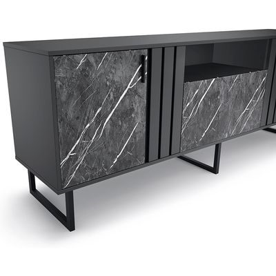 Rack Juruá para TV de até 70 Colibri Móveis Preto Fosco com Grigio