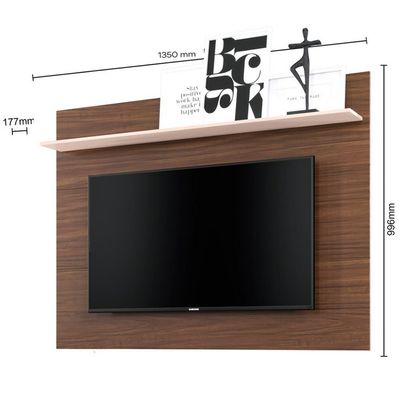 Painel Colibri Maia para TV de até 55 Nogueira com Off White