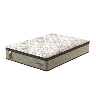 Cama Box de Casal Probel Fort Comfort com Pillow Top e Molas Prolastic 72x138x188cm Branco com Bege
