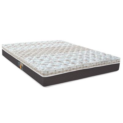 Cama Box Casal Castor Sleep Class Hibrido com Mola Ensacada 64x138x188cm Branco, Cinza e Marrom