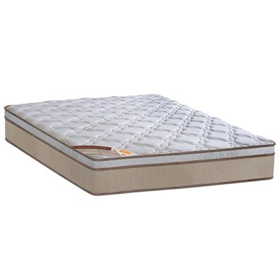 Cama Box Super King Castor Revolution com Molas Ensacadas 66x193x203cm Branco com Bege