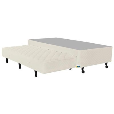 Base Box para Colchão Solteiro Itaflex Lyon com Cama Auxiliar 42x88x188 cm Bege