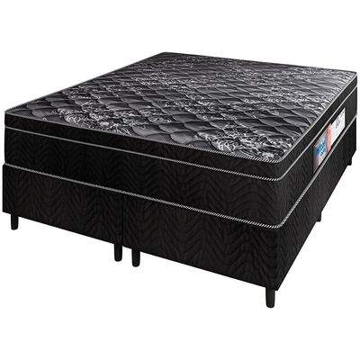 Cama Box Queen Portobel + Colchão Queen Portobel Diplomata Orthopedic com Espuma D-33 65x158x198 cm Preto