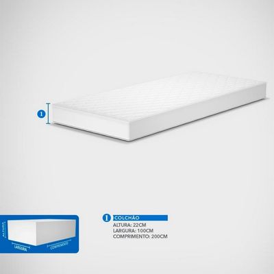 Colchão Solteirão Probel Guarda Costas Promiddle Espuma D28 Branco com Preto