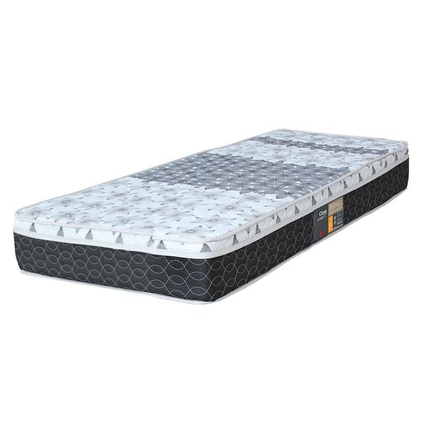 Colchão Solteiro Castor Sleep Class com Euro Pillow e Molas Bonnel 25x78x188 cm Branco com Cinza