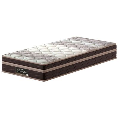 Colchão Solteiro Probel Nevada com Euro Pillow e Molas Ensacadas 26x88x188 cm Bege com Marrom