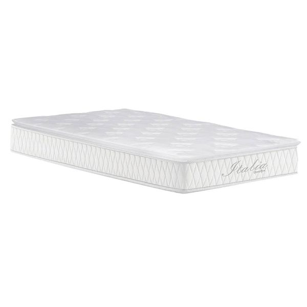 Colchão Solteiro Itália com Pillow Top e Molas Ensacadas 26x96x205 cm Umaflex Branco