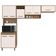 Cozinha Compacta Barcelona com 8 Portas e 3 Prateleiras Poliman Carvalho Oak/Off White