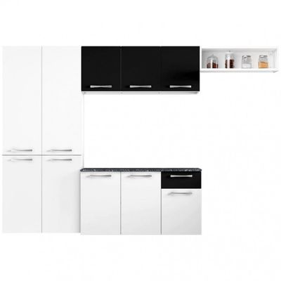 Cozinha Compacta Bolt 10 Portas 1 Gaveta Itatiaia Branco com Preto
