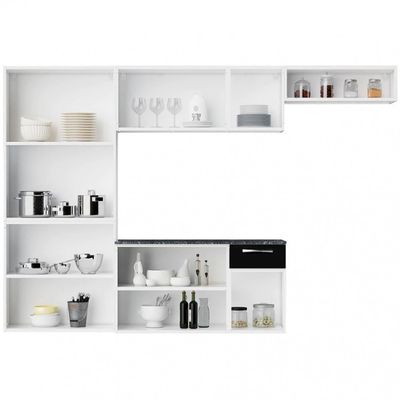 Cozinha Compacta Bolt 10 Portas 1 Gaveta Itatiaia Branco com Preto