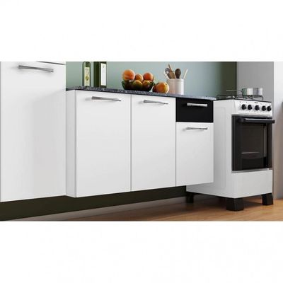 Cozinha Compacta Bolt 10 Portas 1 Gaveta Itatiaia Branco com Preto