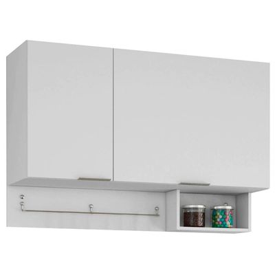 Cozinha Compacta Rubi 5 Portas, 3 Gavetas e 3 Prateleiras Bartira Branco