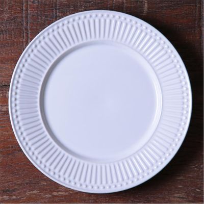 Conjunto de Pratos Rasos Porto Brasil Roma em Faiança Feldspática 6 Peças Branco