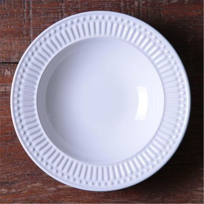 Conjunto de Pratos Fundos Porto Brasil Roma em Faiança Feldspática 6 Peças Branco