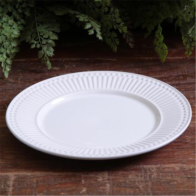 Conjunto de Pratos Rasos Porto Brasil Roma em Faiança Feldspática 6 Peças Branco