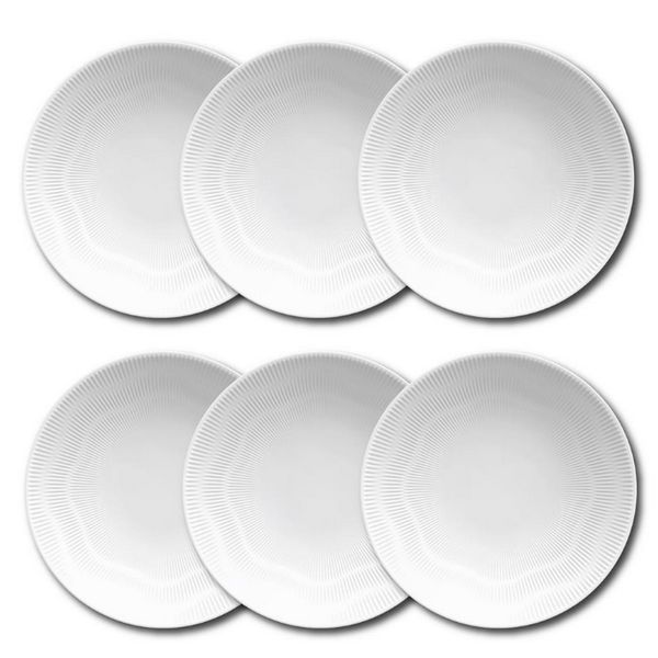 Conjunto de Pratos Fundos Germer Shell em Porcelana 6 Peças Branco
