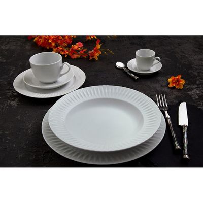 Conjunto de Pratos Fundos Germer Diamante em Porcelana 6 Peças Branco