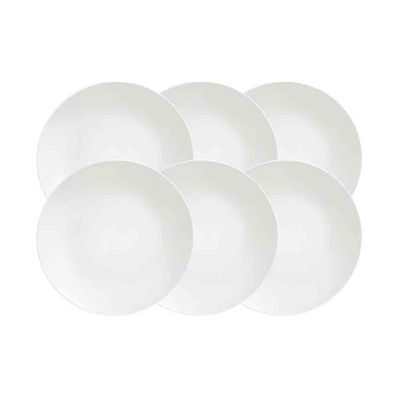 Conjunto com 6 Pratos Rasos Tramontina Sophia em Porcelana 28 cm Branco
