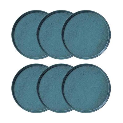 Conjunto com 6 Pratos Rasos Porto Brasil Neo Night Sky em Stoneware 27 cm Azul