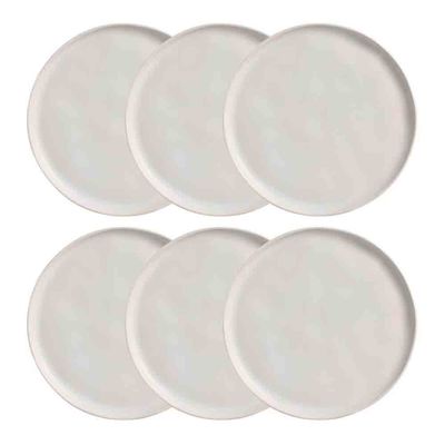Conjunto com 6 Pratos Rasos Porto Brasil Bio Vit em Stoneware 27,5 cm Cinza