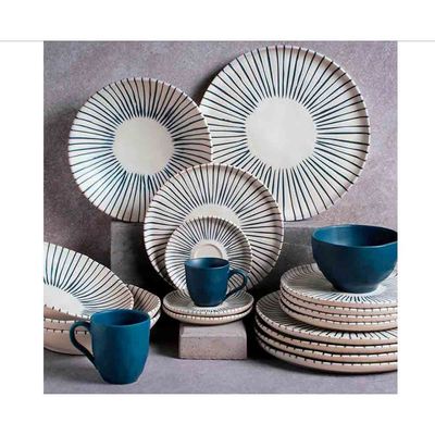 Conjunto com 6 Pratos Fundos Porto Brasil Bio Elemento em Stoneware 22,5 cm Cinza