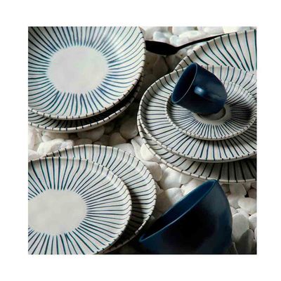 Conjunto com 6 Pratos Fundos Porto Brasil Bio Elemento em Stoneware 22,5 cm Cinza