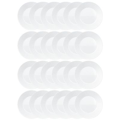 Conjunto de Pratos de Sobremesa Duralex Saturno em Vidro 19 cm 24 Peças Branco